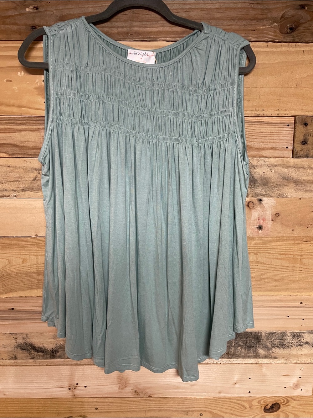 Allie Rose size M Sage Color Super Soft Sleeveless Oversized lightweight Blouse